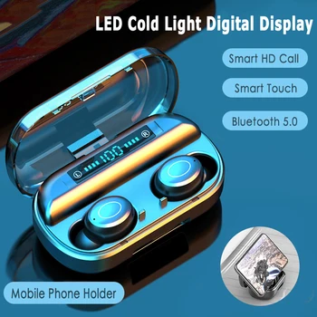 

V9 Wireless Headphones Bluetooth 5.0 TWS Headset For iphone X 8 8Plus Samsung touch HIFI Mini In-ear Sports Running Earphone