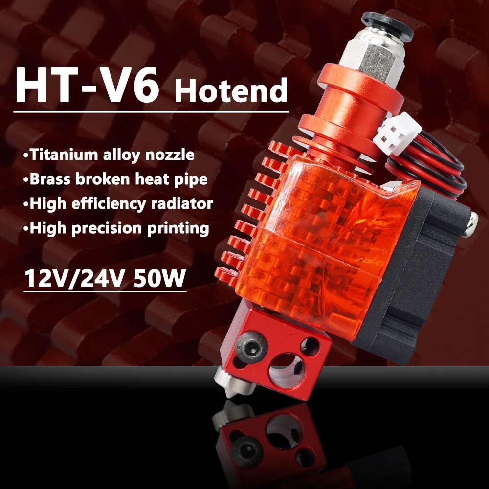 3D Printer Parts E3d HT-V6 Hotend Titanium Alloy Nozzle Efficient Heat Dissipation High Precision Extrusion Head J-head Extruder canon pixma print head