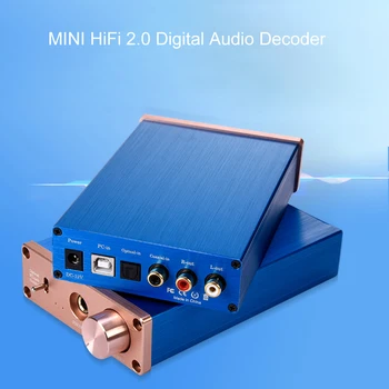 

KEBIDU HiFi 2.0 Digital Audio Sound Decoder Amplifier DC12V DAC Input USB/Coaxial/Optical Output RCA/ Amplifier 24Bit/96KHz