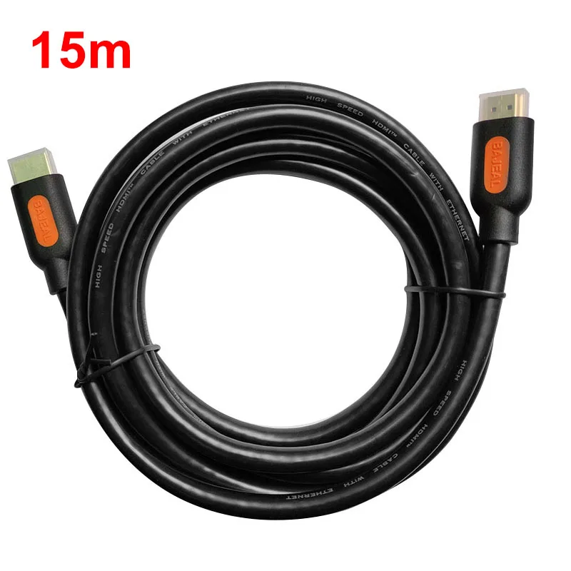15m HDMI плоский кабель HDMI версии 2,0 Высокое Скорость Ethernet Поддержка видео в формате 4K HD 1080p 1,5/3/5/10/15/20 м Новое поступление - Цвет: 15m