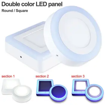 

Panel Light Dual Color LED 5W 9W 16W 24W Acrylic LED Surface Round Square Recessed Ceiling Panel Ceiling Panel Down Lights