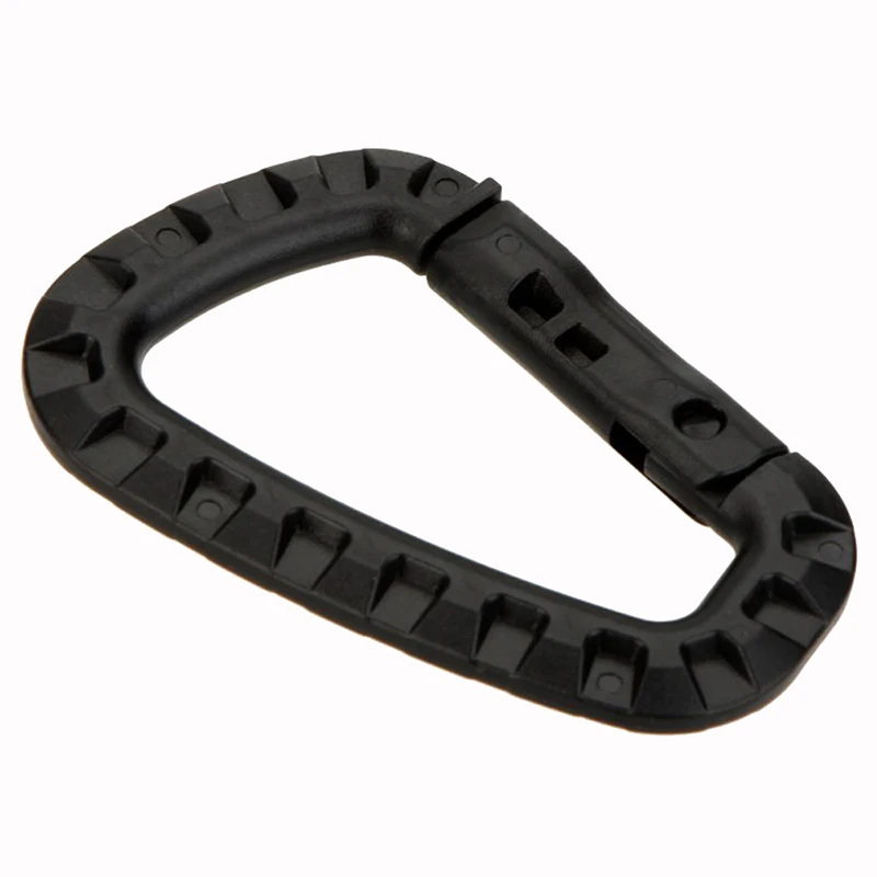

Quality D Shape 200LB Carabiner clasp buckle Closing clasp Hangers Plastic Climbing Keyring POM Outdoor Tool Black