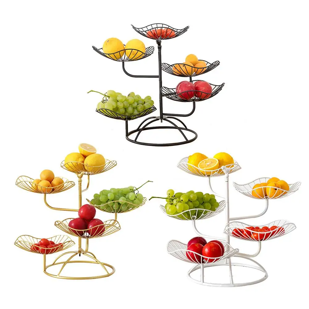 Fruit Vegetable Wire Basket Metal Bowl Kitchen Storage Desktop Display Gadgets Trays Kitchen Five-l - 4000130998843