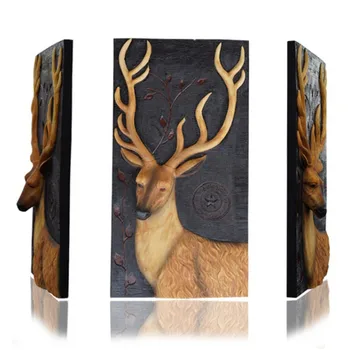 

New Chinese Style Animal Head Hanging Pendant Bar Wall Mural Room Decor Stereo Creative Background Elk Elephant Zebra R3376
