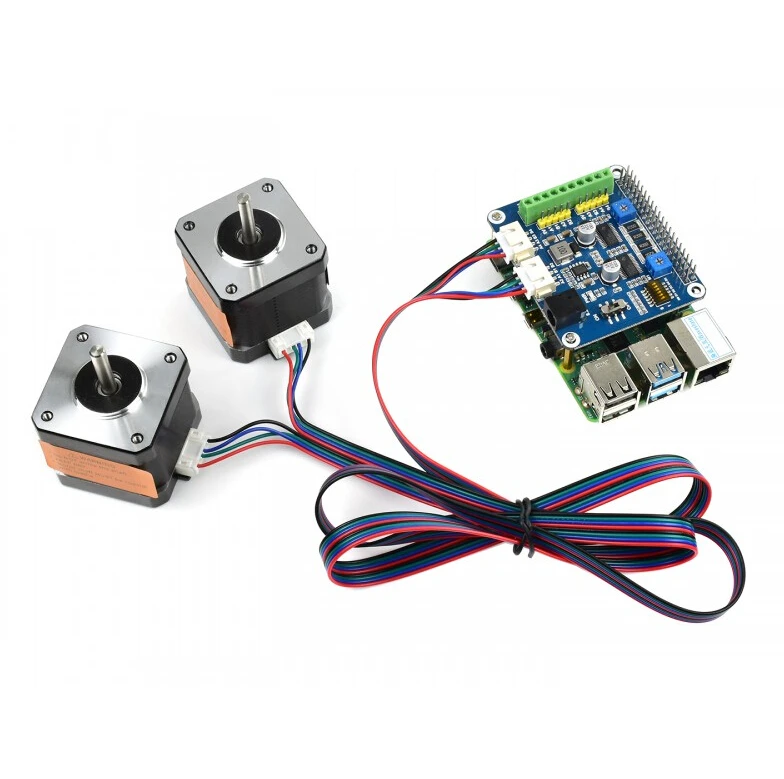 Шаговый двигатель Waveshare для Raspberry Pi приводит два шаговых двигателя до 1/32