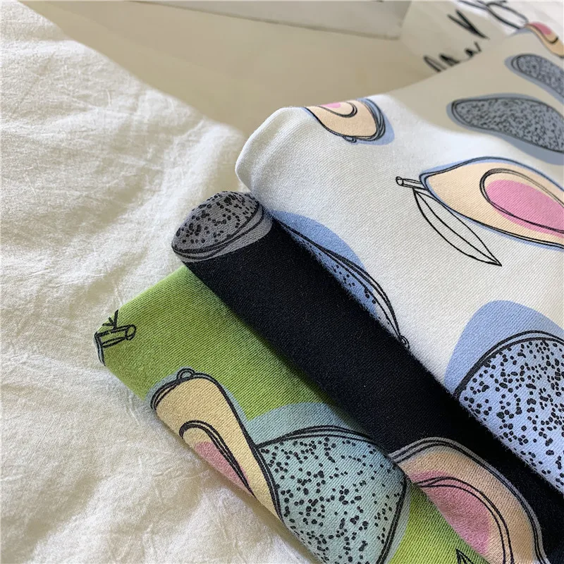GCAROL 2020 Spring Summer Women Cartoon T-shirt Oversized Graphic Stripes Graffiti Long Tees Multi-design harajuku Tops