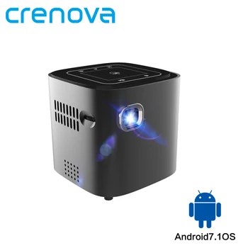 Günstig CRENOVA 2019 Neueste Mini Projektor Für Full HD 1080P Android 7.1.2 OS Tragbare DLP Projektor Mit WIFI Bluetooth Batterie Beamer