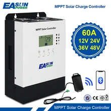 Contrôleur solaire MPPT 60a 12V/24V/36V/48V, chargeur Max 150VDC PV entrée 3200W, rétroéclairage Bluetooth LCD, régulateur solaire RS485 IP32