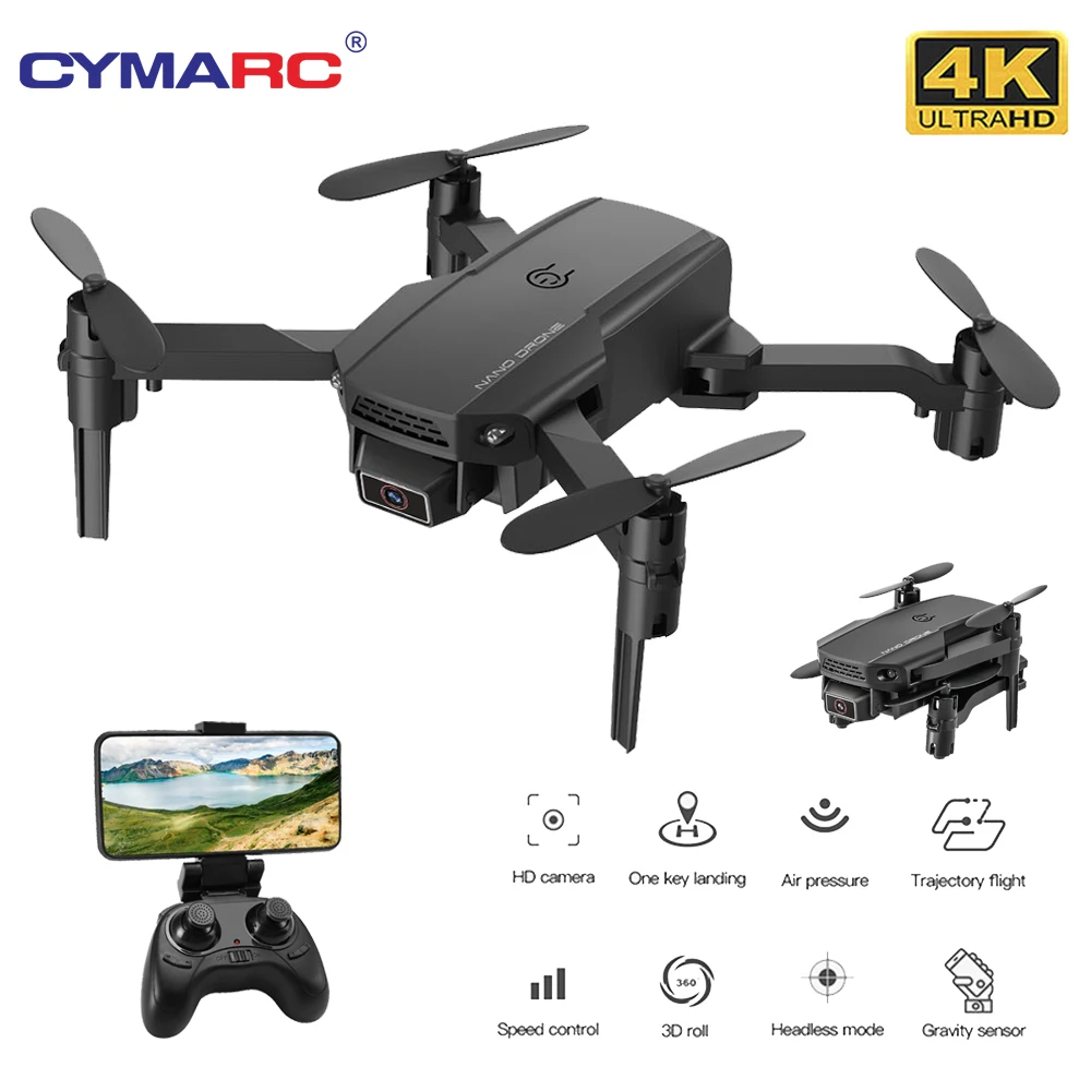 CYMARC-Mini Dron plegable con cámara 4k y WiFi. KF611, Drone cuadricóptero de control remoto con cámara 4k HD 1080P, FPV, mantenimiento de altitud, E88 M73 XT6