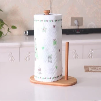 

Rubber Wood Paper Towel Holder Kitchen Tissue Holder Household Roll Paper Stand Kitchen Tool