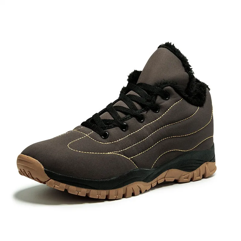 

Winter 2019 Men woman Boots High Quality Waterproof Ankle Snow Boots Shoes Warm Fur Plush Hook & Loop Winter Shoes EUR 35--46