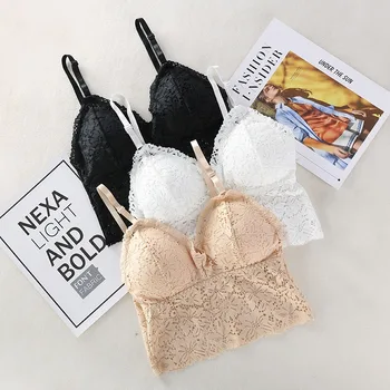 

Women Sexy Lingerie Lace Floral Bralette Bra Tank Camis Underwear Lace Bra Crop Tops Brassiere QHAG