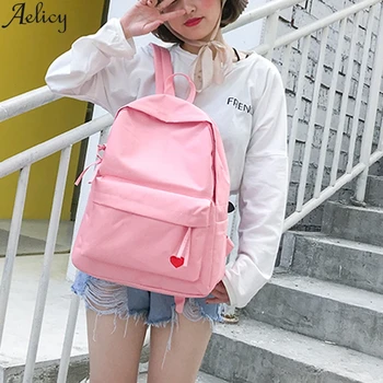 

Aelicy Fashion style ladies backpack leather student school bag canvas multifunctional large capacity travel backpack