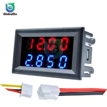 De doble LED pantalla Mini Digital voltímetro amperímetro DC 100V 200V 10A Panel Amp voltios medidor de corriente de voltaje Detector comprobador de 4 Bits