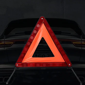

Practical Car Stop Sign Tripod Road Flasher Triangle Emergency Warning Sign Foldable Reflective Safety Roadside Lighting