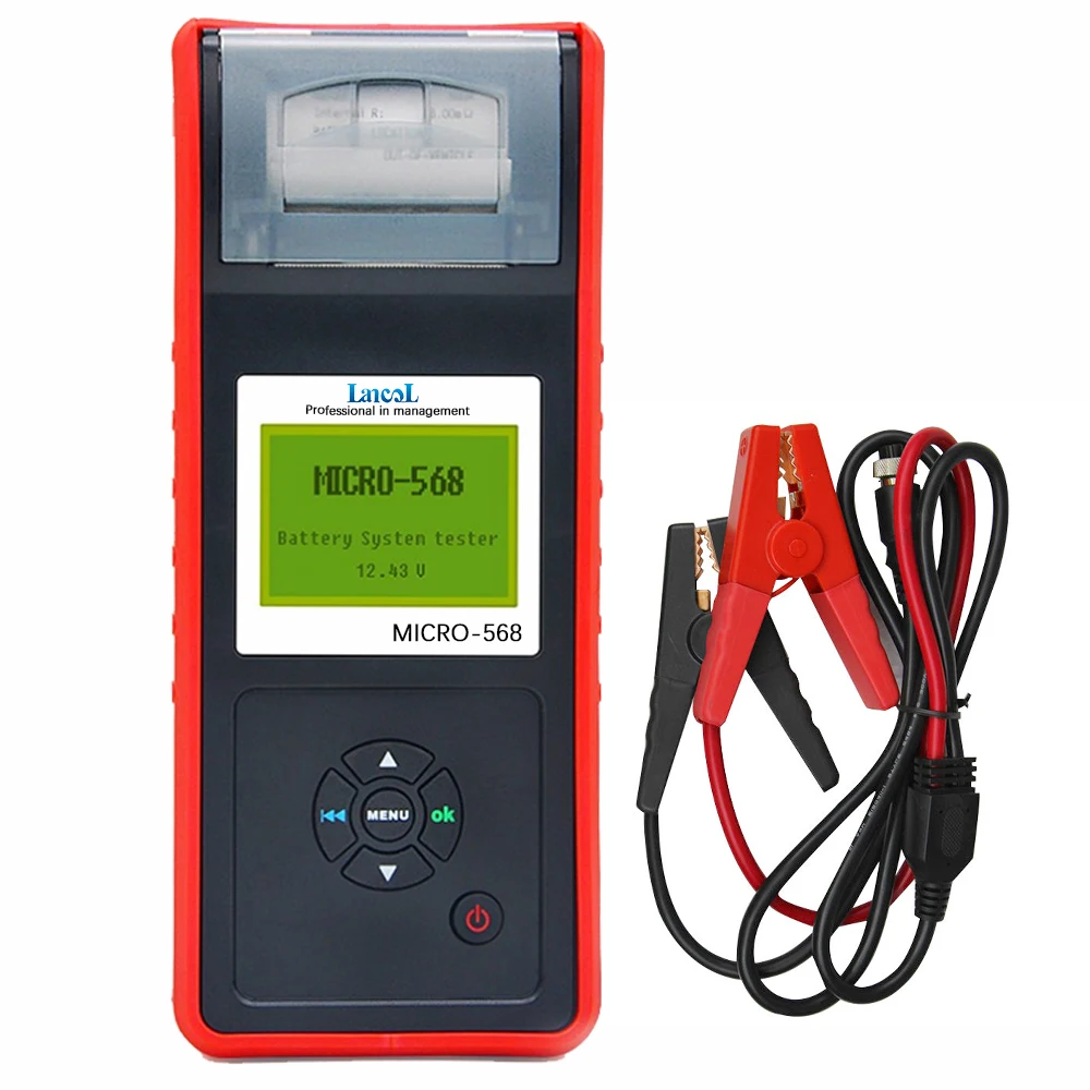 Lancol MICRO-568 12V Car Battery Load Tester Diagnosti With Printer Digital Automotive Battery Tester SOC SOH CCA IR CCA100-2000