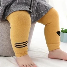 Зимние плотные леггинсы для малышей Детские штаны для мальчиков и девочек Теплые детские штаны с мультипликационным принтом детские штаны утепленные леггинсы