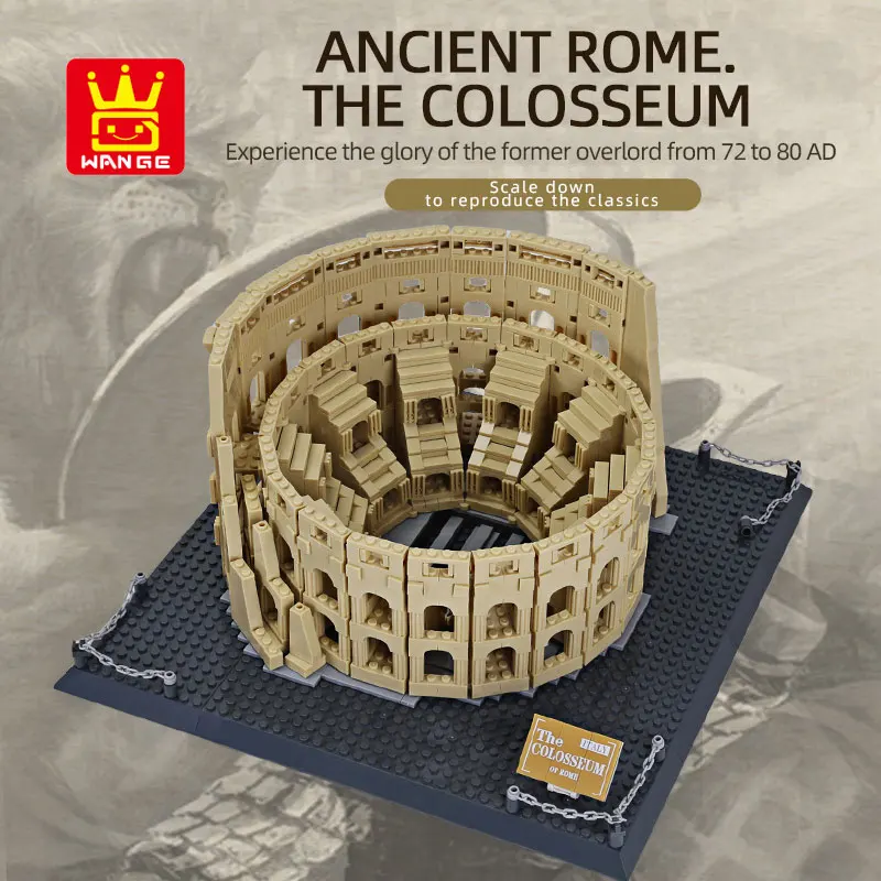 

Movie Series Architecture City The Italy Roman Colosseum Model Kit Building Blocks Fit Bricks Toys For Kids