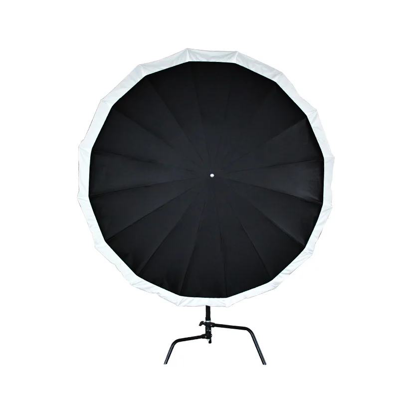 78.7" 200cm Deep Mouth Reflective Umbrella Diffuser Black Silver Reflection Photography Parabolic Umbrella With Soft Light Cover camera umbrella photography softbox accessories