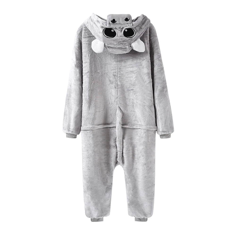 Women's hippo onesie With slippers Gray pajamas Couple sleepwear Cute funny Animal kigurumis Festival party gift Warm soft