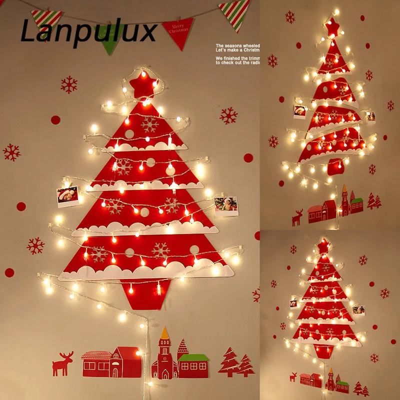 Lanpulux с подсветкой рождественское освещение Дерево DIY 100 см украшение стены ночник теплый белый Рождественский праздник украшение