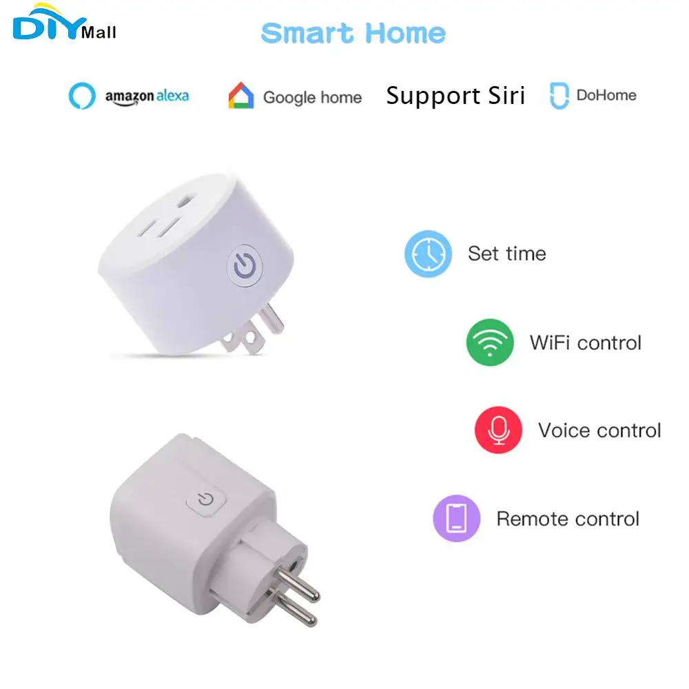 Умная штепсельная розетка для дома США/ЕС Alexa/Google Assistant таймер 2 4 ГГц DoHome совместим