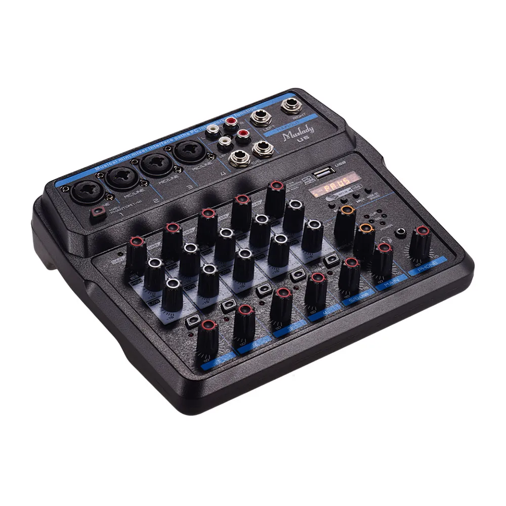 Mezclador Musical 6 Canales, 6 Canales, Usb Muslady U6 Mezclador Musical 6 Canales, 6 Canales, Usb Muslady U6