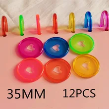 

Loose-leaf notebook plastic adhesive transparent jelly color love binding ring mushroom hole binding buckle 12PCS35MM