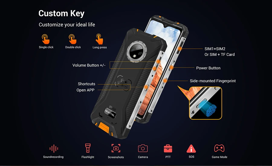 motorola android cell phones OUKITEL WP8 Pro 6.49'' HD+ Display MT6762D Octa Core Android 10.0 Mobile Phone NFC 4GB 64GB IP68 Waterproof Rugged Smartphone best android cellphone