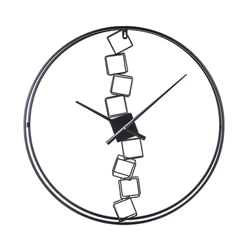 

Homingdeco 24 Inches 60cm Retro Creative Ring Wrought Iron Wall Clock Silent Wall Clock Decor - Black