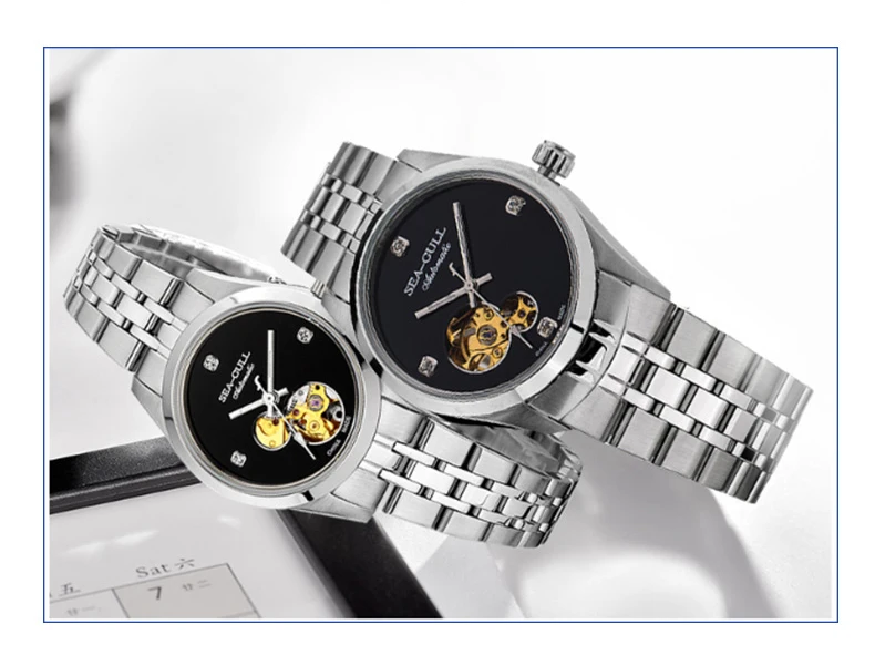 Часы с Чайкой Мужские автоматические механические часы со стальным ремешком водонепроницаемые Модные мужские часы с бриллиантами M149SK edge серия coupl