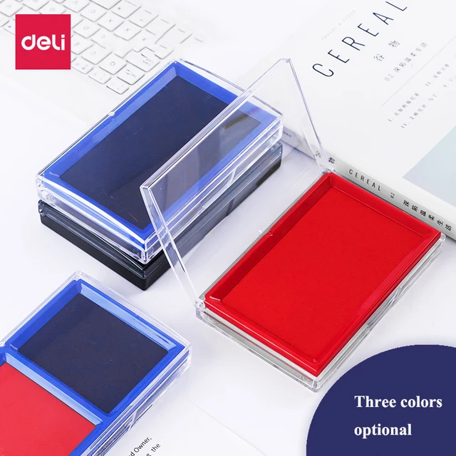 Good quality ink pad stamp pad ink table Red seal Financial office supplies  according to handprint portable blue quick drying se - AliExpress