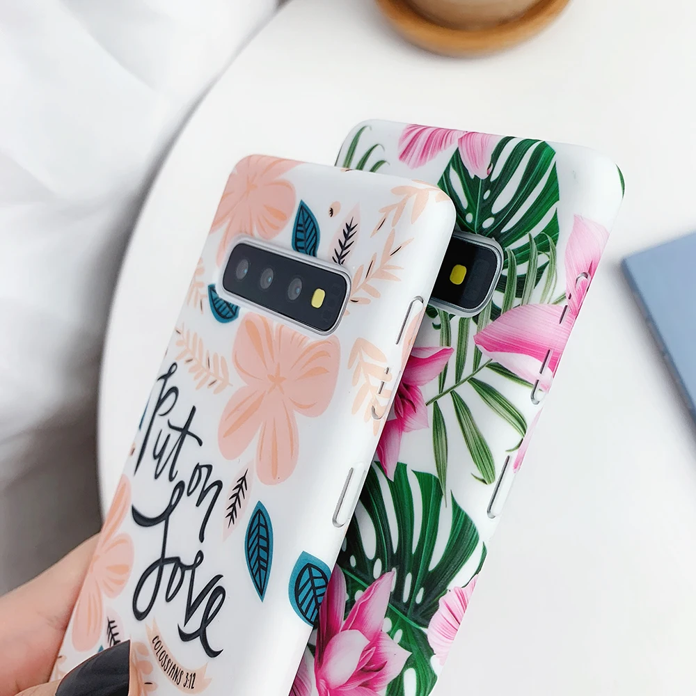 Светящийся чехол для телефона LOVECOM для samsung Galaxy Note 10, A50, A70, S10e, S10 Plus, S8, S9 Plus, винтажная жесткая задняя крышка из поликарбоната с цветочным рисунком