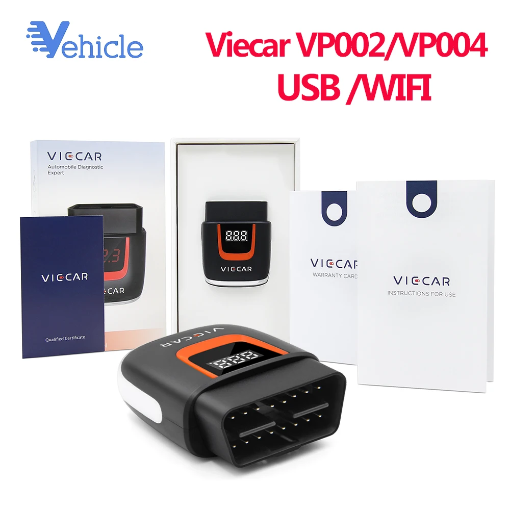 Viecar VP002/VP004 Wifi/USB автомобильный диагностический инструмент V2.2 18F25K80 чип Мини OBD2 OBD II/EOBD Поддержка для Windows/Android/iOS
