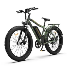 AOSTIRMOTOR-Bicicleta eléctrica con estante trasero, bici de montaña con neumático ancho de 26 pulgadas, Motor de 750W, batería de litio de 48V 13Ah, S07-B y S07-D
