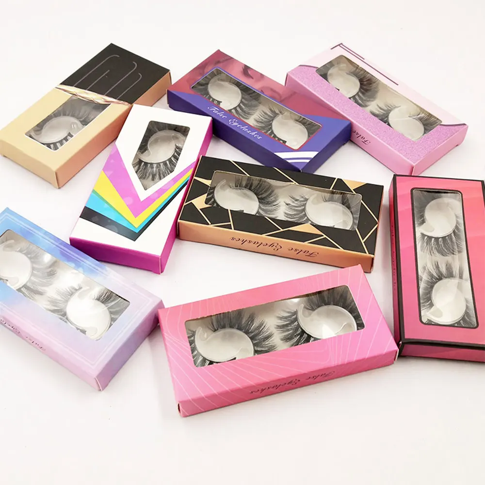 

2 Pairs Natural Flase Eyelashes Reusable Mink Hair Thick Eye Lashes Women Eye Makeup Tools Handmade 3D Fake Eyelashes Wholesale