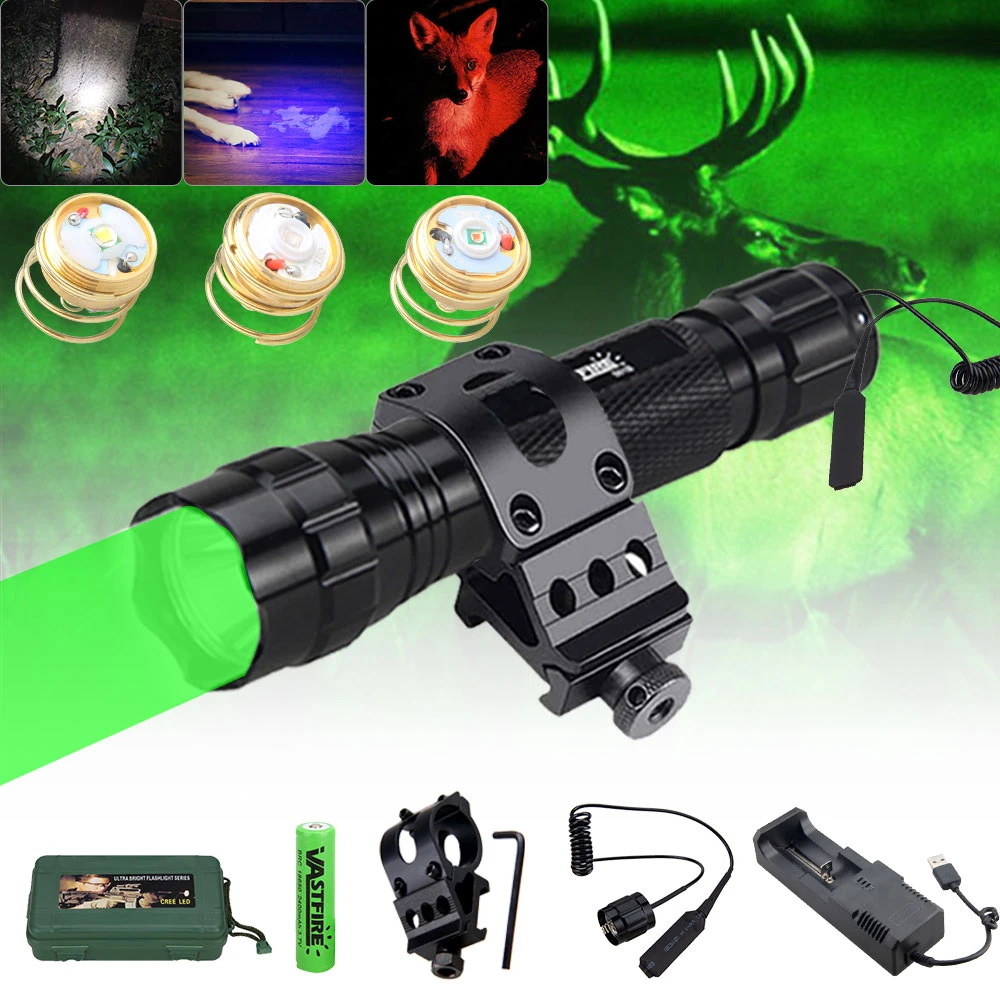 501B Green LED Predator Coyote Hunting Flashlight Hog Pig Varmint Gun Mount Lamp 501B Green LED Predator Coyote Hunting Flashlight Hog Pig Varmint Gun Mount Lamp