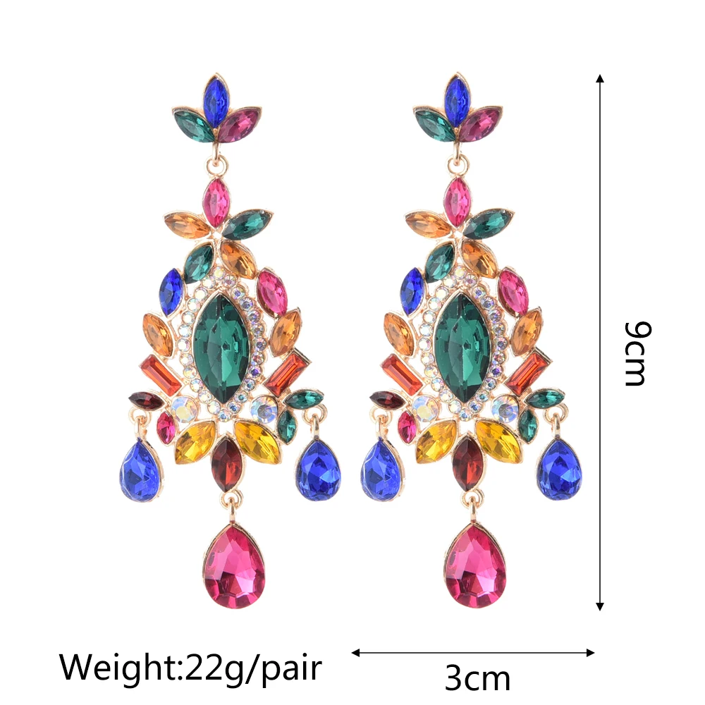 Ztech Mix Crystal Geometric/Bowknot Earrings For Women Big Long Trendy Jewelry Brincos Korean Fashion Accessories pendientes