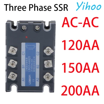 

120A 150A 200A AA Three Phase SSR AC Control AC Heat Sink Solid State Relay SSR AC To AC