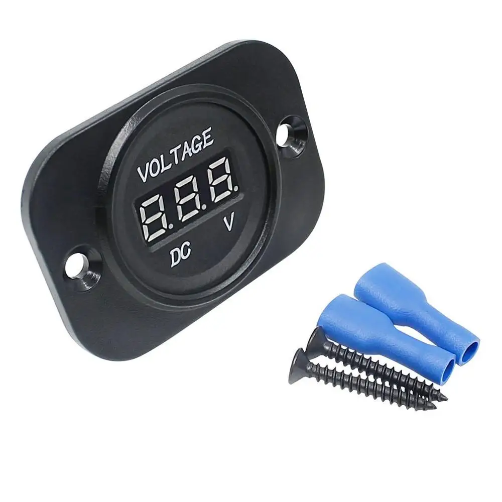 

Car And Motorcycle Voltmeter Modified Dc Voltmeter Led Digital Display With Fixed Plate 12-24V DC Input Voltge