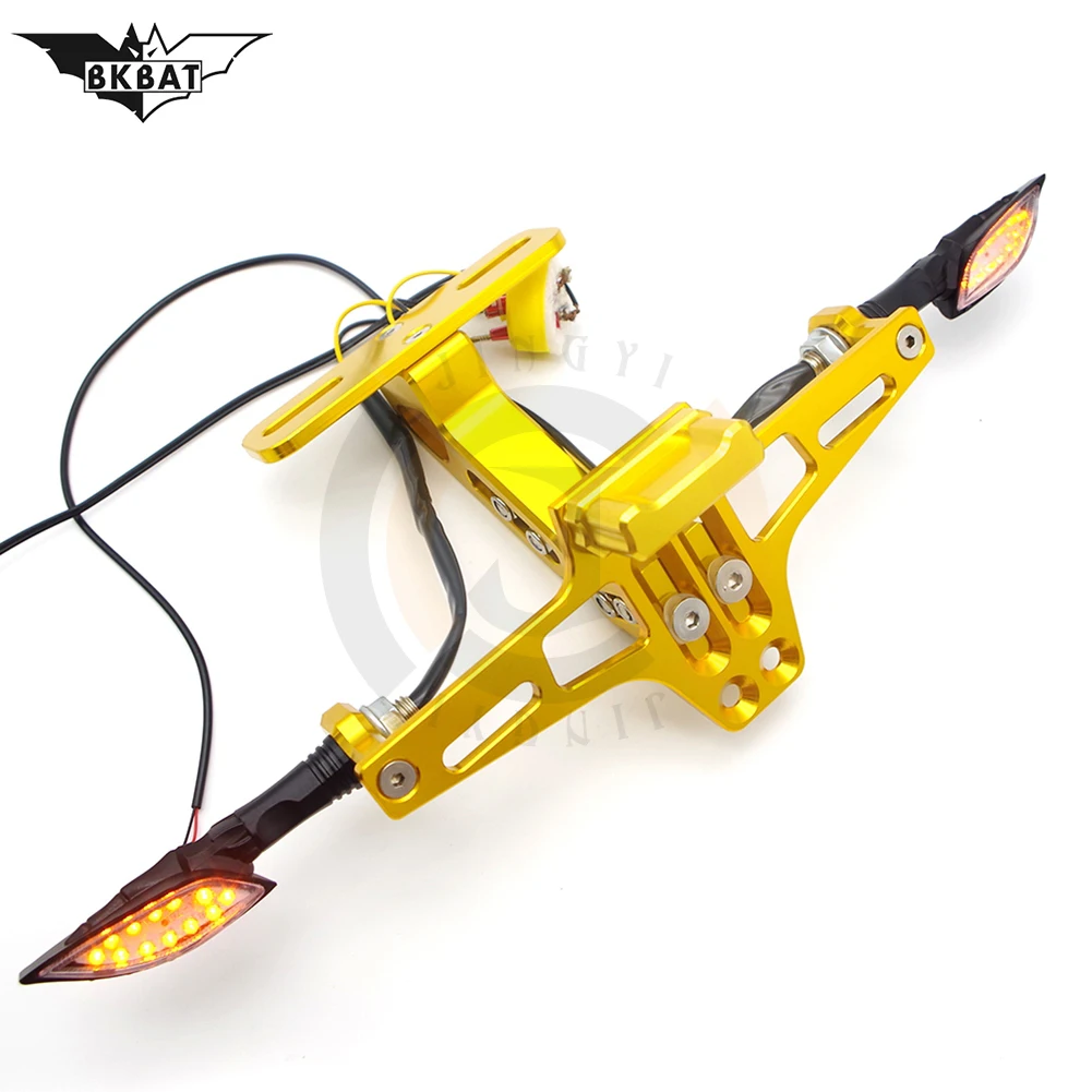 Motorcycle parts rear license plate frame with turn signal FOR Kawasaki z300 z1000sx zx10r zx9r z400 ninja 650 | Автомобили и