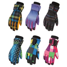 Уличные утолщенные зимние лыжные перчатки для мальчиков и девочек, детские зимние теплые водонепроницаемые ветрозащитные снежные перчатки для сноуборда, лыжные спортивные перчатки