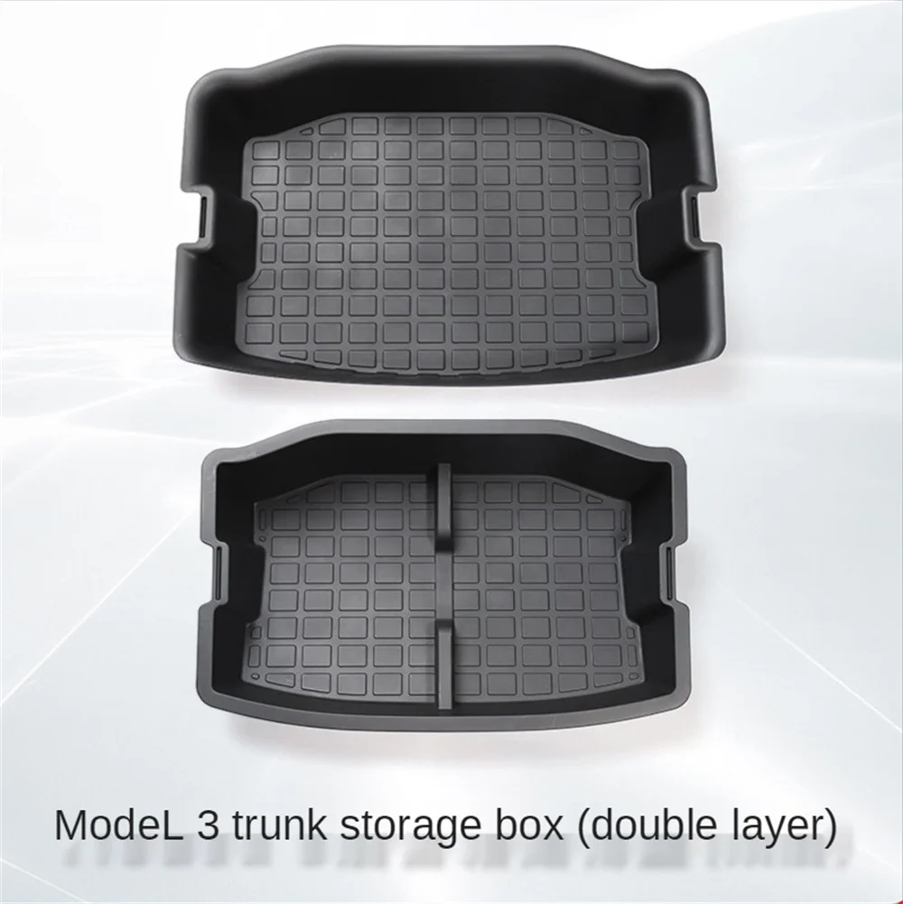 Dual-layer storage box in the front and rear trunk of Tesla Model