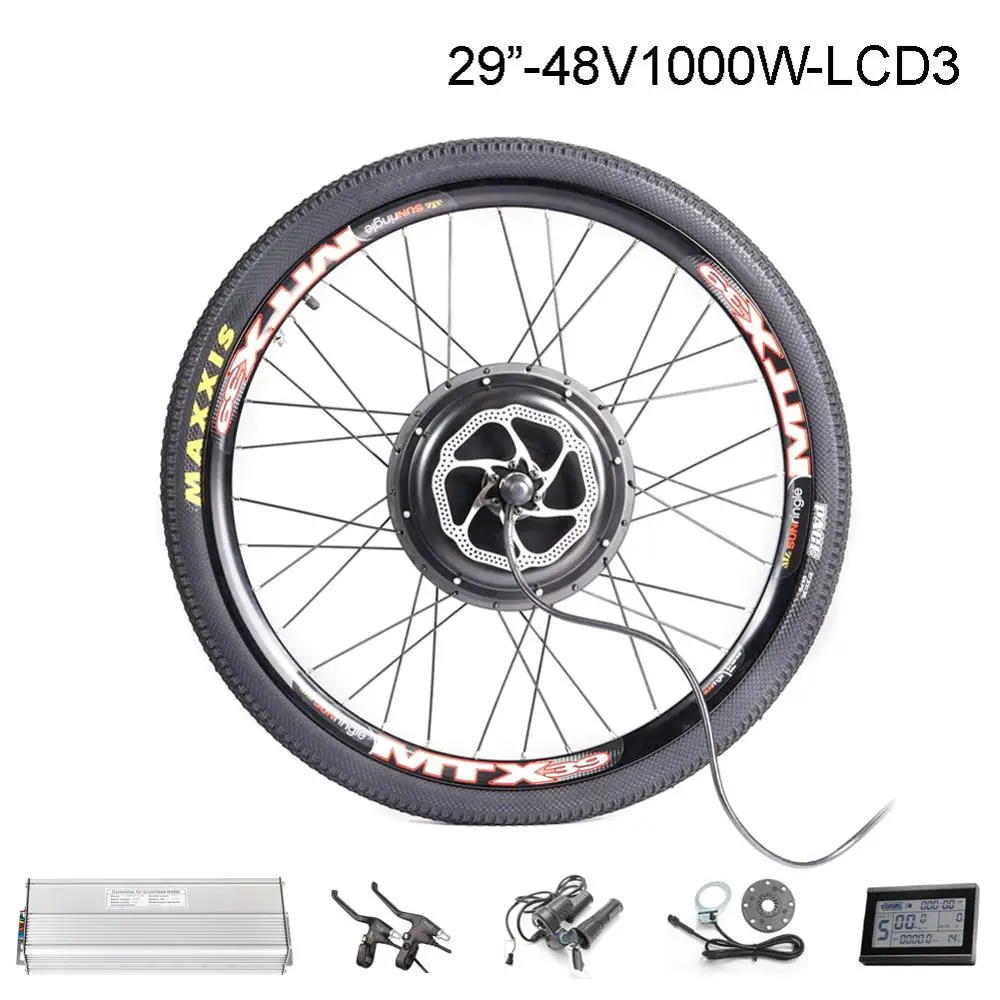 29inch 1000W Фара для электровелосипеда в 20-29 дюймовым 700C преобразователя для электрического велосипеда с сертификатом ce комплект 48V 1500W тормозной функцию регенерации задний ступичный мотор для центрального движения колеса - Цвет: 29inch 1000W
