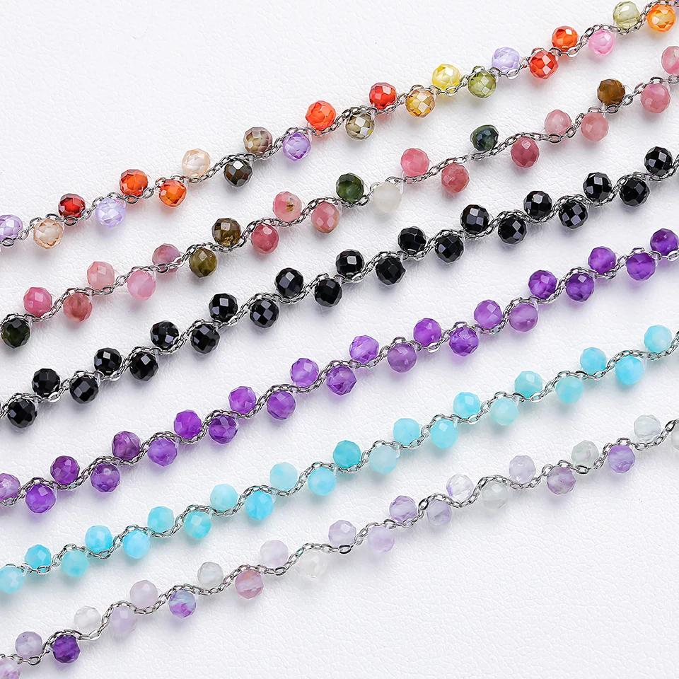 Lina Jw 3MM Natural Stone Black Spinel Bracelet on Hand for Women Jewelry Party /Wedding Luxury Gift Set Handwork