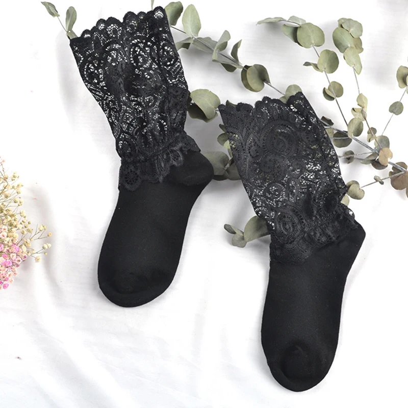 Пикантные носки длинные для женщин теплые высокие женские кружевные красивые