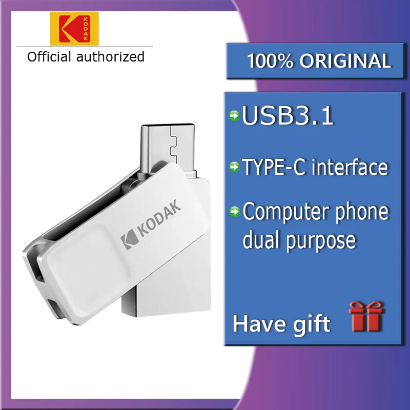 Kodak K223B металлический USB3.1 Micro USB двойной интерфейс флэш-накопитель 16 ГБ 32 ГБ 64 Гб карта памяти U диск USB 3,1 флешка