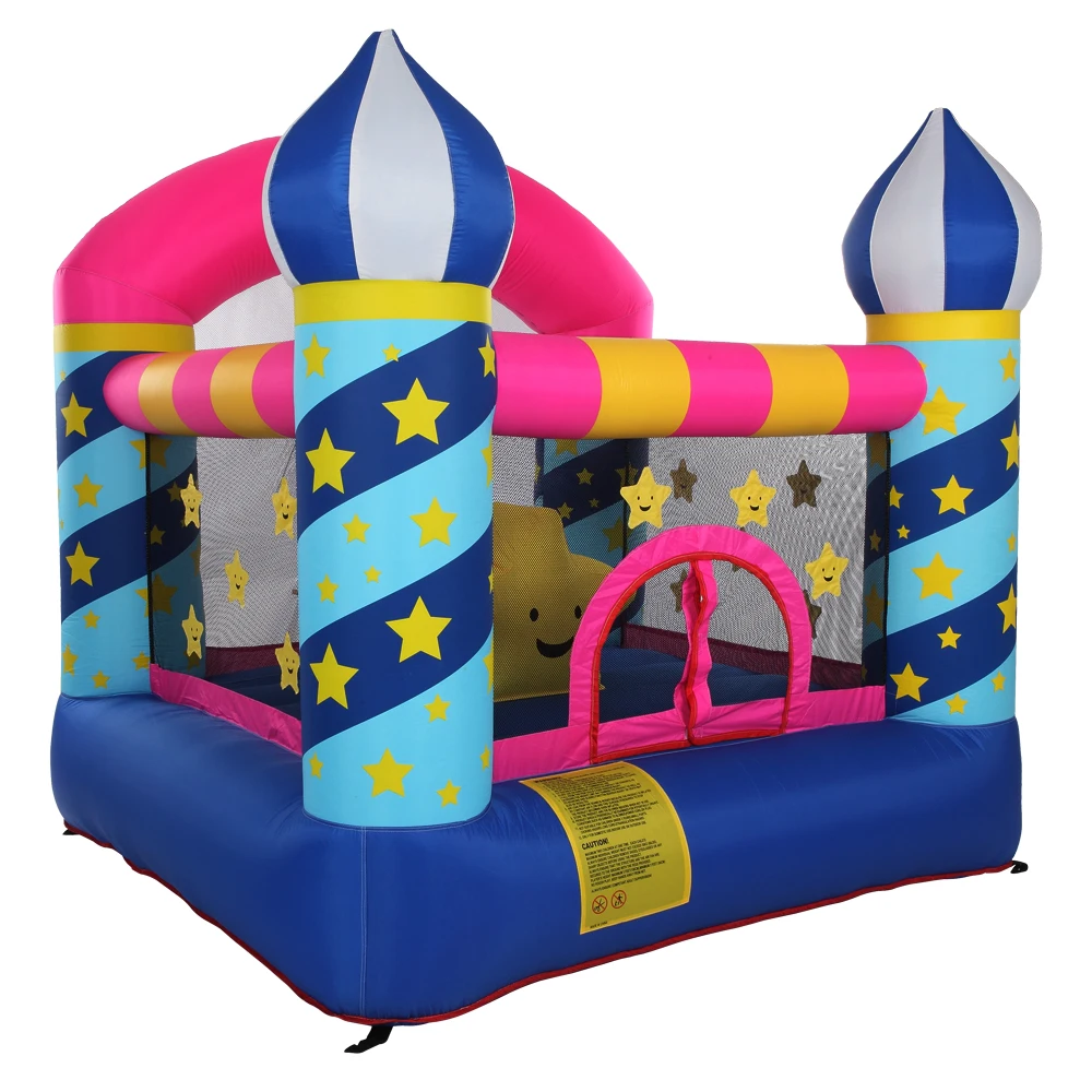 

Inflatable Bounce House Castle Stars Style 420D Oxford Cloth 840D Surface with Blower Ideal Kids Jumping Play Castle U.S. Stock