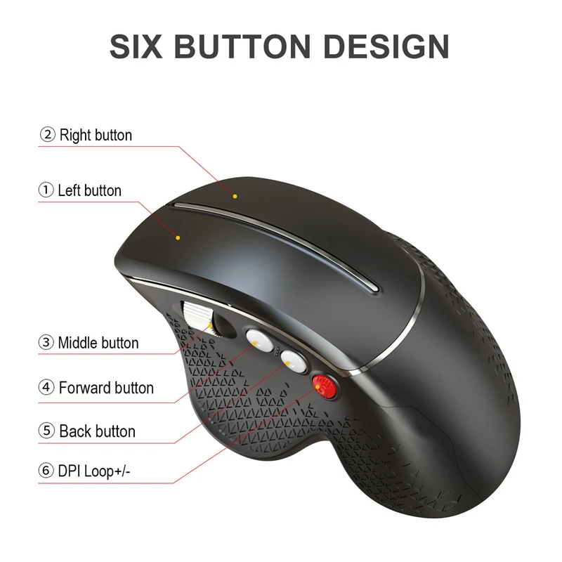 2022 Vertical mouse conforms to ergonomic design, 2.4G wireless mouse is comfortable to grasp, and the maximum resolution is