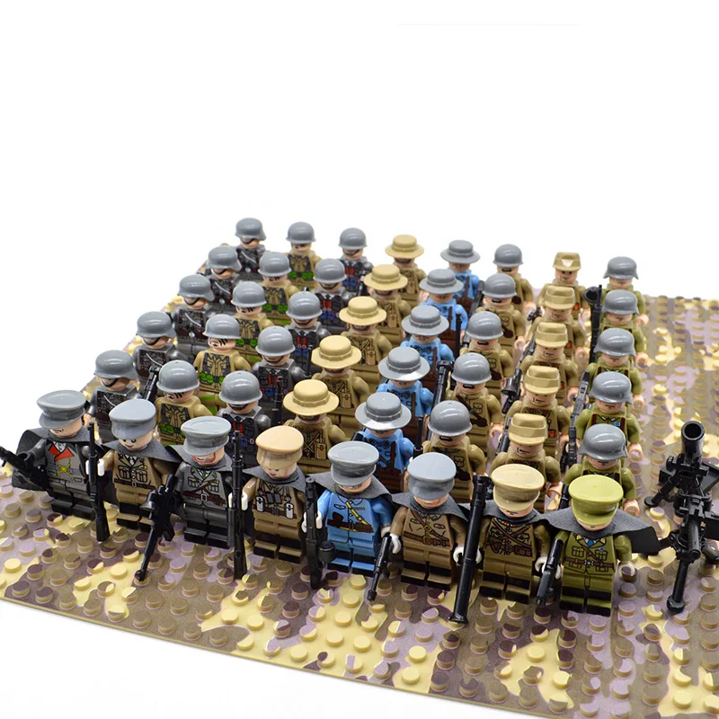 Price 48pcs set WW2 Soldiers Military Soviet Union China USA UK France Japan Army Troops Building Blocks Bricks Toys